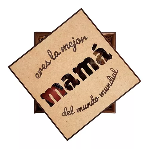 Caja Para Regalo Mdf Tapa Corte Y Grabado Día De Las Madres - $ 121