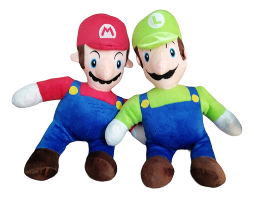 Kit Super Mario Bros Y Luigi De Peluche Muñecos Grandes 40cm