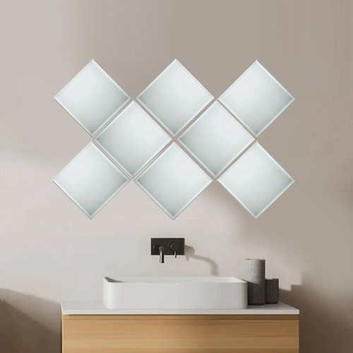 Kit Espelho Mosaico Bisotê Com 8 20x20cm Decorativo