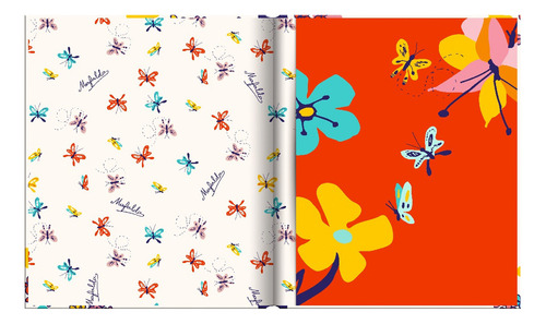 Libreta Lujo Cuaderno Mafalda Super Azul + Lapices Gel(5)