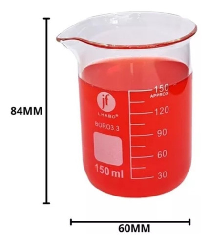 Vaso Precipitado De Vidrio 150 Ml Paq C/12 Jf Lhabo
