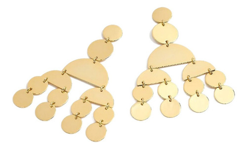 J Crew 2 Pares De Aros Metal Dorado Statement Earrings 