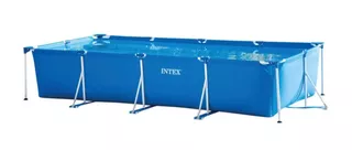 Pileta estructural rectangular Intex 28274 con capacidad de 7127 litros de 4.5m de largo x 2.2m de ancho de 4.5m de diámetro azul diseño mosaico
