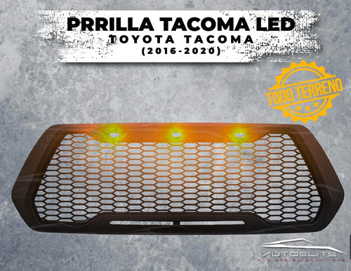 Imagen 2 de 9 de Parrilla Tacoma Toyota 2016 2017 Rasurada Con Luz Led Ambar