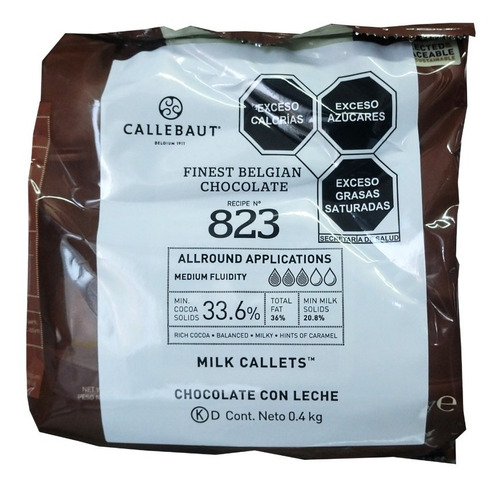 Chocolate Belga Con Leche 33.8% Cacao Callebaut 400gr
