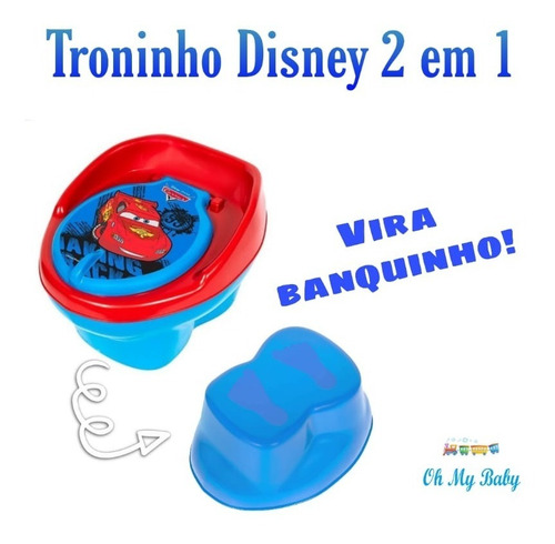 Imagem 2 de 4 de Troninho Infantil Penico Para Bebê 2 Em 1 Carros Disney
