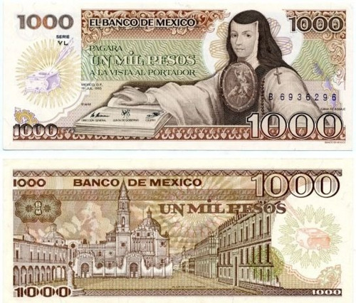 Billete 1000 Pesos Sor Juana De Asbaje Con Tintero Nuevo
