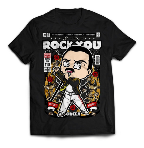 Playera Casual Cultura Pop Freddy Mercury We Will Rock You