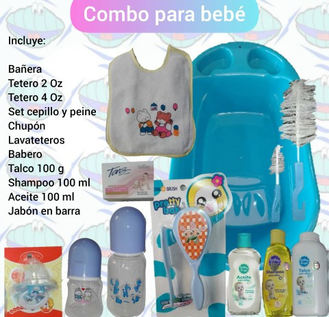 Imagen 1 de 2 de Super Combo Bebé Teteros + Bañera + Higiene