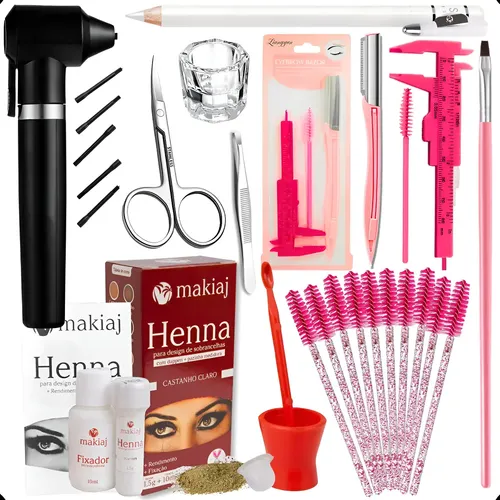 Material Completo Design de Sobrancelhas Henna Iniciante — R$ 47,48 em Mercado Livre, 47% OFF