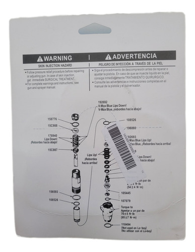 Kit De Reparo Para Airless Graco 287825 248212 695 795 3900
