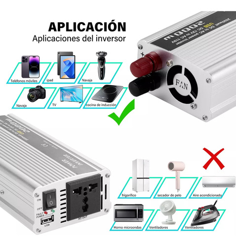 Convertidor De Corriente Para Automóvil 2000w 12v A 220v