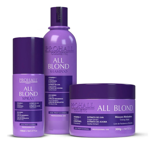 Kit All Blond Manutenção E Nutrição Para Loiros Prohall