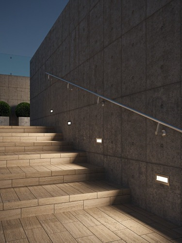 6 Lámparas Led De Cortesía Para Empotrar En Muro Ml-3701.a Estructura Plateado