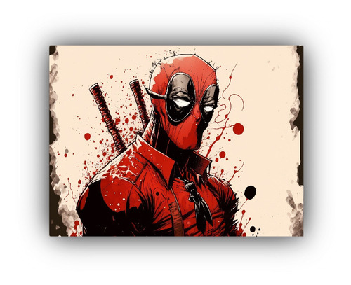 Arte De Pared Conceptual Dead Pool Luminosa 40x30cm