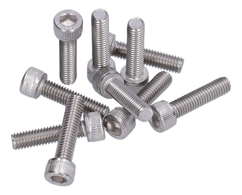 30 Peças De Parafusos M6, Soquete Hexagonal A270 De Aço Inox