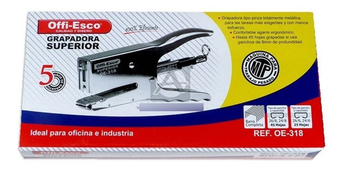 Cosedora Industrial Oe-318 45 Hojas Offiesco Metálico Grapa