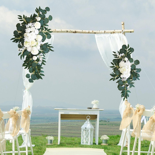- Decoraciones De Telón De Fondo De Boda Con Guirnalda