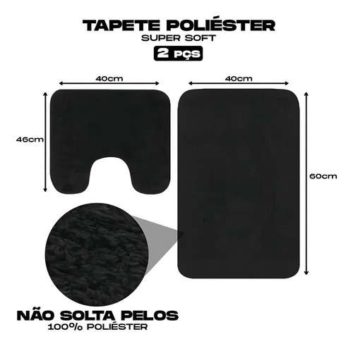 Kit 3 Tapetes Pousada Peludinho Macio/conforto