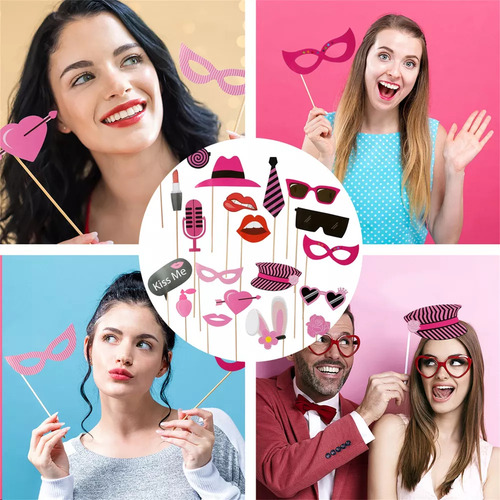 Acessórios Divertidos Para Fotos De Aniversário, Pacote Com