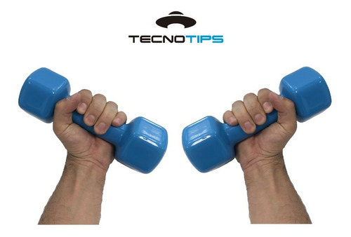 Imagen 3 de 10 de Kit Pesas Pesitas Mancuernas 2 Kg C/u Fundicion Tecnotips ®