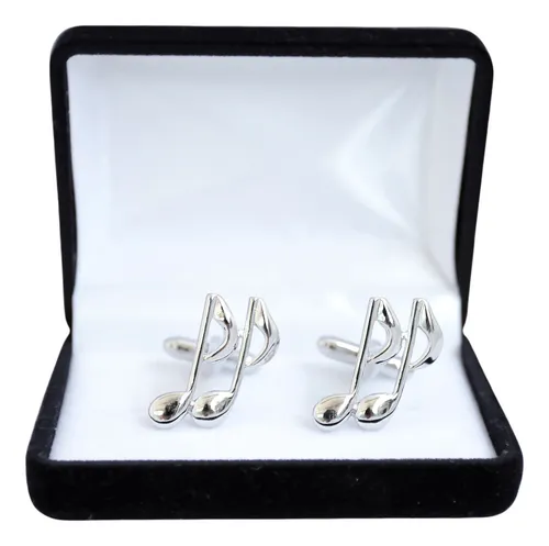 comprar Set Gemelos Colleras Notas Musical 100% Acero