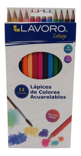 Set De 12 Lapices De Colores Acuarelables Lavoro