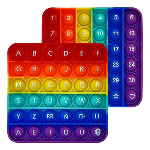 Pop It Alfanumerico Reversible Educativo Letras Y Numeros