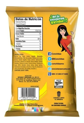 30 Bolsas De 75 Gr C/u Botanas Conchitas Encanto Granielote