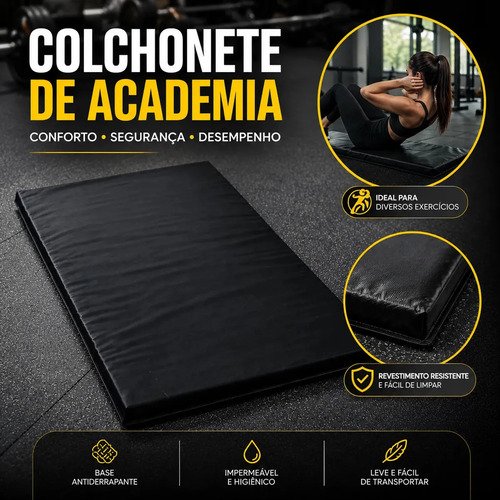 Colchonete Academia exercicios funcional profissional gym pilates yoga treino em casa e ao ar livre tapete abdominal