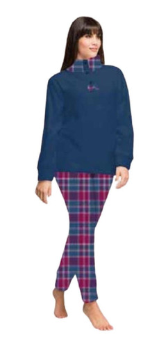 Pijama Fleece Cuadrille M Azul