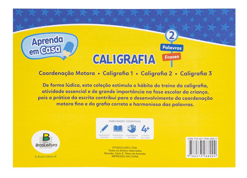 Aprenda em Casa Caligrafia: Vol.2, de © Todolivro Ltda.. Editorial Brasileitura, capa mole em português, 2016