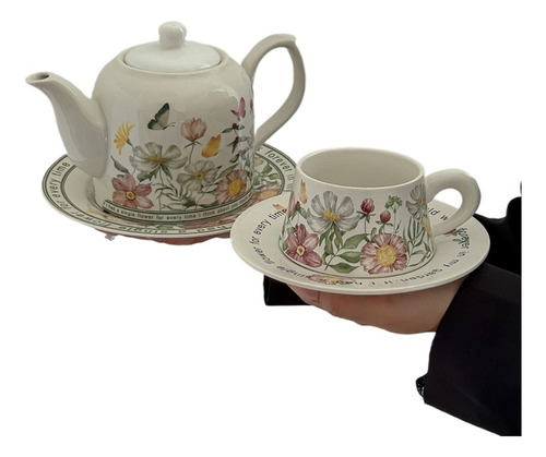 Juego De Taza, Platillo Y Tetera De Café De Lujo.
