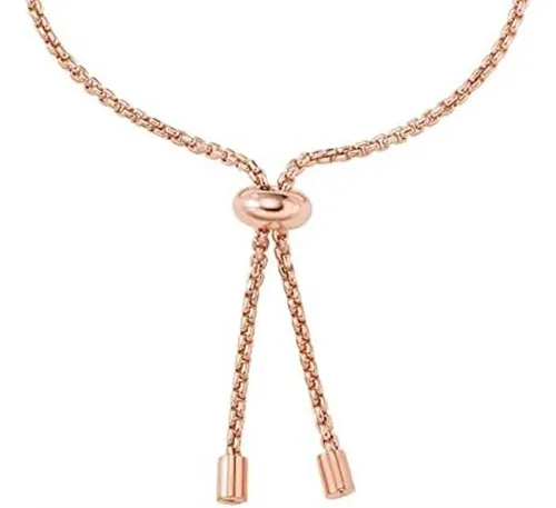 Pulsera De Cadena Con Logo Mk De Latón Y Cristal Pavé De Oro
