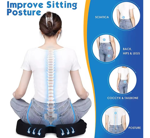 Cojín Asiento Lumbar Ergonomico Coxis Ortopédico Silla