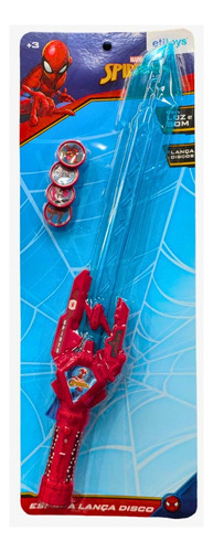 Espada Lança Disco Spiderman- Etitoys Cor Azul