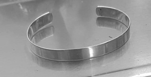 Brazalete Liso De Plata De Ley .925 Modelo Plano 1cm N/a 6 Cm 1 Cm