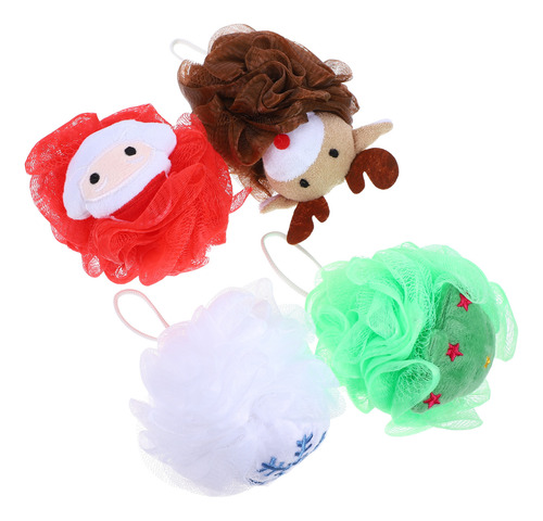 Pelotas De Baño Creativas, Exfoliantes, Estilo Navideño, 4 U