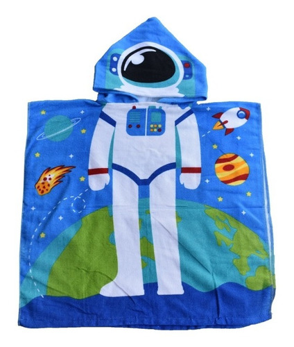 Toalla Poncho Niños Playa Astronauta - Piki.uy