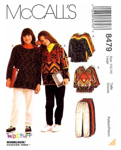 Mccall 's 8479  Patron Costura Para Niña Tops Pantalon 12