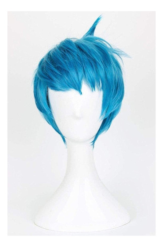 Peluca De Cosplay De La Película Inside Out Joy, Corta, Azul