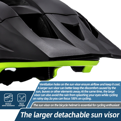 Capacete De Bicicleta Com Óculos, Viseira, Luz Traseira Led,
