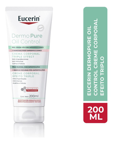 Eucerin Dermopure Oil C Efeito Triplo Creme Corporal 200ml
