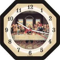 Comprar Relógio Parede Oitavado Santa Ceia Cozinha Sala Jantar Preto Cor Da Estrutura Preto Cor Do Fundo Santa Ceia