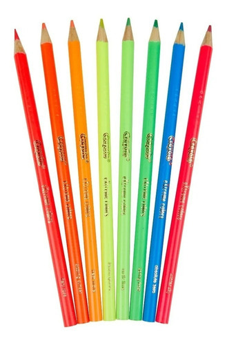 Lápices Dibujo Neón Fluo Largos X 8 Colores Crayola 681120