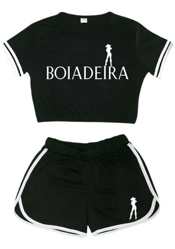 Conjunto Infantil Camiseta + Short Boiadeira Verão Novidade 