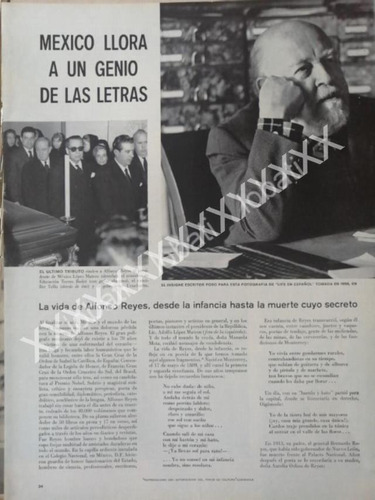Cartel De Muere Alfonso Reyes 1959