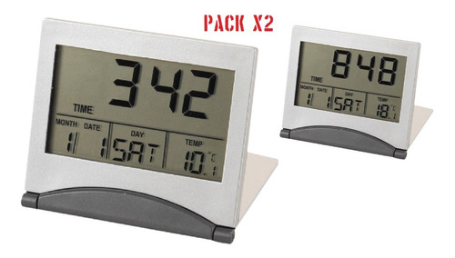 Reloj Viaje Despertador Temperatura Alarma Pack X2 V.crespo