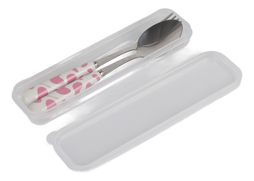 Juego De Vajilla Rosa, 2 Piezas, Cuchillo, Tenedor Y Cuchara