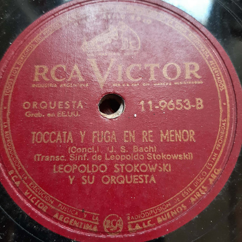 Pasta Leopoldo Stokowsky Su Orq Bach Rca Victor Tc47